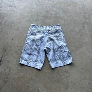 Quiksilver white plaid shorts flat fronts mens size 31 y2k 2000s